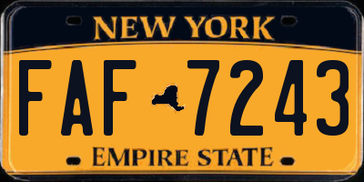 NY license plate FAF7243