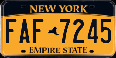 NY license plate FAF7245