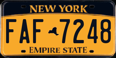NY license plate FAF7248