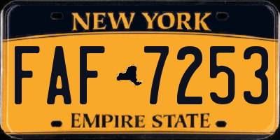 NY license plate FAF7253