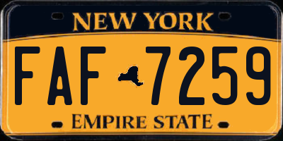 NY license plate FAF7259
