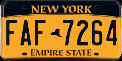 NY license plate FAF7264