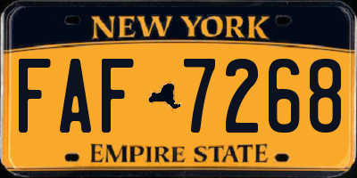 NY license plate FAF7268