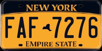 NY license plate FAF7276