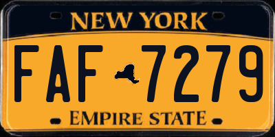 NY license plate FAF7279