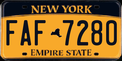NY license plate FAF7280