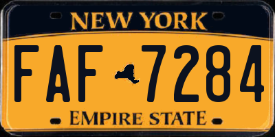 NY license plate FAF7284