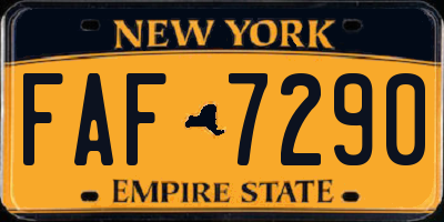 NY license plate FAF7290