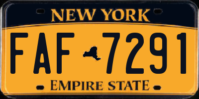 NY license plate FAF7291