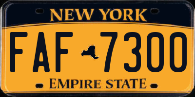 NY license plate FAF7300