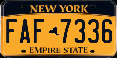 NY license plate FAF7336