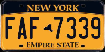NY license plate FAF7339