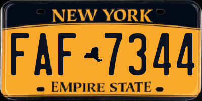 NY license plate FAF7344