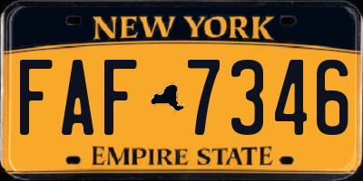 NY license plate FAF7346