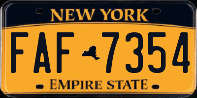 NY license plate FAF7354