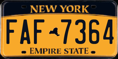 NY license plate FAF7364
