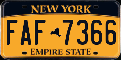 NY license plate FAF7366