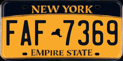 NY license plate FAF7369