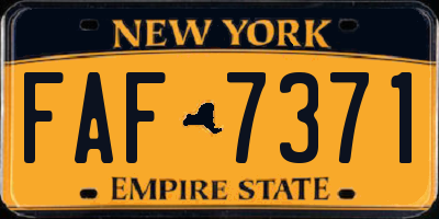 NY license plate FAF7371