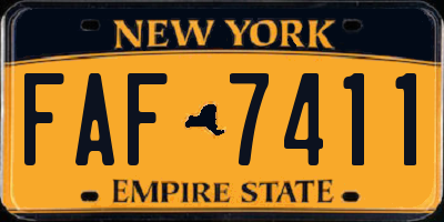 NY license plate FAF7411