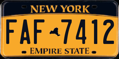 NY license plate FAF7412