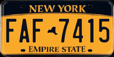 NY license plate FAF7415