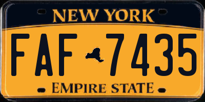 NY license plate FAF7435