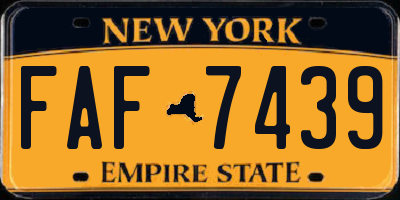 NY license plate FAF7439