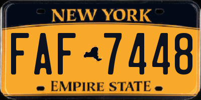 NY license plate FAF7448