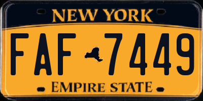 NY license plate FAF7449