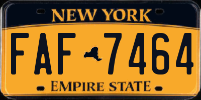 NY license plate FAF7464
