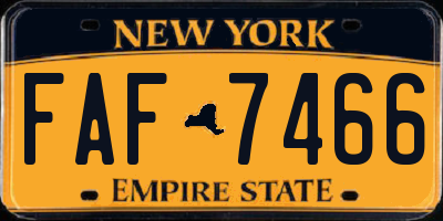 NY license plate FAF7466