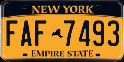NY license plate FAF7493