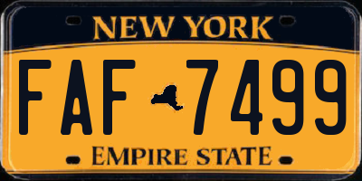 NY license plate FAF7499