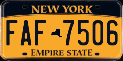 NY license plate FAF7506