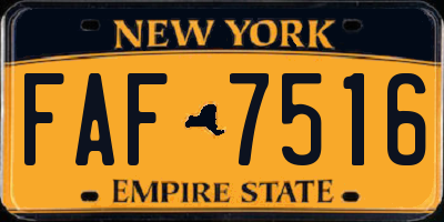 NY license plate FAF7516
