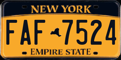 NY license plate FAF7524
