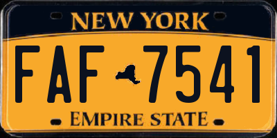 NY license plate FAF7541