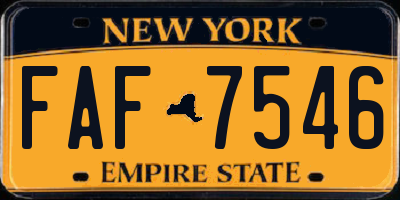 NY license plate FAF7546