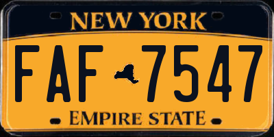 NY license plate FAF7547