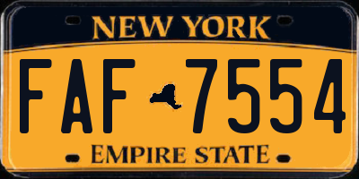 NY license plate FAF7554