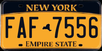 NY license plate FAF7556