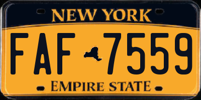 NY license plate FAF7559