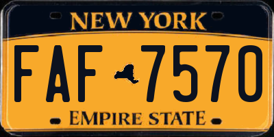NY license plate FAF7570