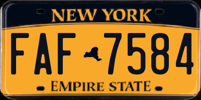 NY license plate FAF7584