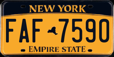 NY license plate FAF7590