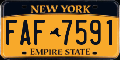 NY license plate FAF7591