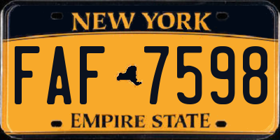 NY license plate FAF7598