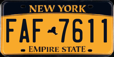 NY license plate FAF7611