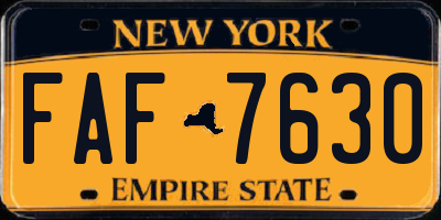 NY license plate FAF7630